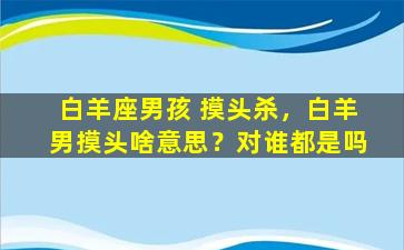 白羊座男孩 摸头杀，白羊男摸头啥意思？对谁都是吗